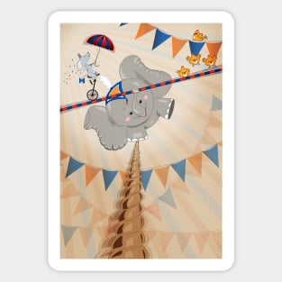 Elephant on the tightrope Sticker